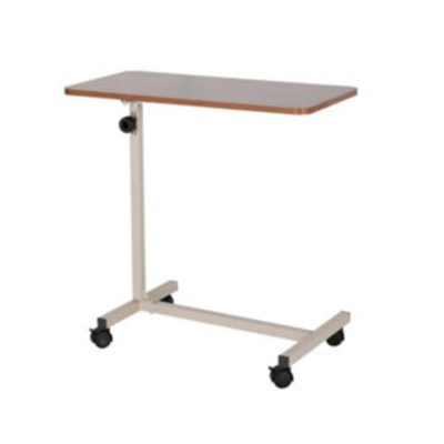 Τραπεζάκι σταθερό μπεζ με ροδάκια για τον ασθενή